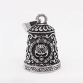 Retro vintage bell pendant necklace featuring skull relief and punk chain engraving - Steel Color Pendant (Without Chain)
