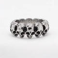 Retro gothic skull ring for men made of high-quality stainless steel in vintage silver finish - US 7 / Steel