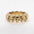 Retro punk style gold skull band ring for men made of durable stainless steel - US 7 / Gold