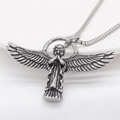 Collar con colgante de ángel cupido retro de acero inoxidable en plata antigua para hombre - Colgante Solo (Sin Cadena) - Color Acero (P1416)