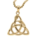 Collana con ciondolo nodo celtico Triquetra dorato in acciaio inox con trama serpente - Ciondolo Solo (Senza Catena) (AML-ZZ-EH-043) / Oro