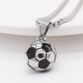 Polished soccer ball pendant necklace in silver stainless steel for men's fashion - Steel Color Pendant (Without Chain)