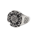 Anello vichingo vintage da uomo in acciaio inossidabile con croce celtica e nodi - US 7 / Color Acciaio
