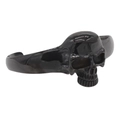 Polierter schwarzer Edelstahl-Armreif mit Vintage-Totenkopf-Design im Gothic-Stil - Schwarz