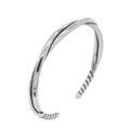 Retro twisted double-strand titanium steel cuff bracelet with high polish finish - Twist Texture (Style 1)
