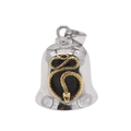Retro Viking schorpioen bel hanger ketting in gepolijst zilver en goud staal - Gouden Slangenreliëf Hanger Zonder Ketting