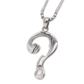 Collier pour homme avec pendentif point d'interrogation en acier titane poli argenté - Pendentif Acier Seul (Sans Chaîne)