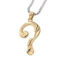 Collier avec pendentif point d'interrogation doré et chaîne argentée sur fond blanc - Pendentif Or Seul (Sans Chaîne)
