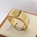 Anello da uomo in acciaio al titanio dorato 8mm con superficie rettangolare lucida - US 7 / Oro