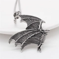 Retro gothic bat wing pendant necklace in antique silver finish with snake chain style - Single Wing Pendant Only (Without Chain)