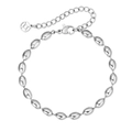 Pulsera minimalista de acero de titanio con cuentas ovales y colgante de moneda - Color Acero