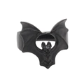 Gothic style black matte bat ring with wings spread design in stainless steel for men - US 7 / Black