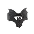Anello gotico a forma di pipistrello nero opaco in stile punk retrò per uomo - US 7 / Nero