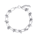 Pulsera de nudo minimalista de acero de titanio plateado con cierre de langosta ajustable - Color Acero
