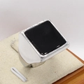 Minimalist men's silver stainless steel signet ring with square black agate stone - US 7 / Black Stone