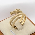 Anillo de dragón vintage dorado con textura de escamas fina y diseño de cabeza detallado - US 7 / Dorado