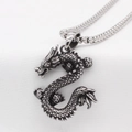 Collana con ciondolo a drago 3D retrò con scaglie dettagliate su catena a maglia - Ciondolo Color Acciaio Solo (Senza Catena)
