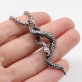 Men's gothic snake pendant necklace crafted in durable silver-tone stainless steel - Steel Color Pendant, No Chain