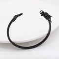 Brazalete de dragón retro en negro mate con textura detallada de escamas para hombre - Negro electroforético