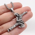 Collana con ciondolo Bruce Lee kung fu in acciaio inossidabile argento vintage uomo - Pendaglio Color Acciaio Solo (Senza Catena)