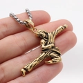 Collana con ciondolo Bruce Lee dorato da uomo con catena in acciaio inox stile street - Pendente Oro Solo (Senza Catena)