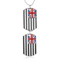 Collana militare dog tag bandiera britannica con pendenti Union Jack neri e bianchi da uomo - Doppia Piastrina Union Jack (Nero) / Nero
