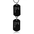 Collana doppia piastrina militare nera opaca in acciaio inox con incisioni personalizzate - Nero