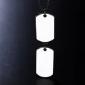 Minimalistische Hip-Hop-Doppelanhänger-Halskette mit schwarzer Perlenkette und Dog Tags - Doppelter Weißer Anhänger