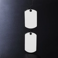Minimalistische Hip-Hop-Doppelanhänger-Halskette mit schwarzer Perlenkette und Dog Tags - Doppelter Weißer Anhänger