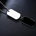Minimalist hip-hop necklace with black and white double dog tags on a beaded chain - Black And White Tag
