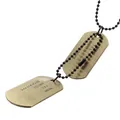 Collana doppia piastrina militare in ottone spazzolato con catenina a sfere nera opaca - Bronzo