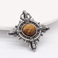 Retro cross vajra pendant necklace for men with tiger eye stone in stainless steel - Tiger Eye Pendant Only (Without Chain)