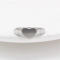Anello a cuore minimalista in acciaio inossidabile lucido argento per donna - US 6 / Color Acciaio