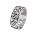 Anillo Vikingo vintage de acero inoxidable con nudo celta y acabado en plata vieja - US 7 / Color Acero