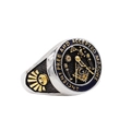 Retro two-tone Freemason signet ring with Ancient Free and Accepted Masons engraving - US 7 / Gold & Silver