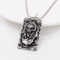 Gothic-Punk-Totenkopf-Halskette mit silberner Box-Kette in oxidiertem Vintage-Stil - Anhänger Ohne Kette 3