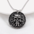 Retro Punk Totenkopf Anhänger Halskette aus oxidiertem Stahl mit einer Schlangenkette - Anhänger Ohne Kette 4