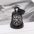 Nordischer Wikinger Glockenanhänger aus schwarzem Edelstahl mit Vegvisir-Kompass - Vegvisir Anhänger Ohne Kette