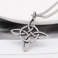 Vintage silver Viking Witch's Knot pendant necklace with classic round box chain for men - Steel Color Pendant Only (Without Chain)