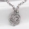 Collana uomo serpente infinito retrò in acciaio inossidabile con texture squame - Collana Completa / Argento