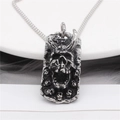 Vintage gothic ram skull pendant in titanium steel for men with punk rock details - Steel Color Pendant Only (Without Chain)