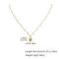 Specifiche dettagliate della collana a cuore dorato con gemma di turchese blu rotonda - Collana a Lucchetto Cuore Oro (NC-2635G)