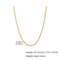 Collana a catena dorata 2mm in acciaio inossidabile, larghezza 0,24cm e 45+5cm - 2.4mm / 45+5cm / Oro