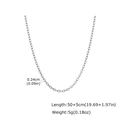 Polished silver stainless steel Rolo chain necklace, 2mm width, 50cm with 5cm extender - 2.4mm / 50+5cm / Steel