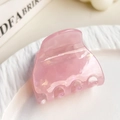 Pink translucent acetate claw clip with elegant marble pattern for hair styling - Jelly Pink