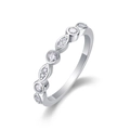 925 silver eternity ring with marquise and round cut moissanite stones in a geometric band - R13427 Moissanite Ring