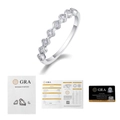 925 silver moissanite ring with wavy diamond setting and official GRA certificate - R13062 Moissanite 8-piece Ring (with Gra Certificate)