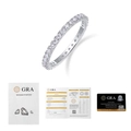 925 silver moissanite band ring with 1.00ct D VVS1 Excellent grade GRA certificates - R13007 Moissanite 1.7*31 Bead Ring (with Gra Certificate)