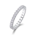 Sparkling 925 sterling silver eternity ring with round-cut moissanite pave setting - R13147 Moissanite 2.0*30 Beads Ring