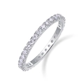 925 sterling silver eternity ring with full-circle round-cut moissanite stone setting - R13007 Moissanite 1.7*31 Bead Ring